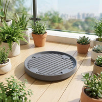 Plant Saucers with Rolling Casters, Flower Pot Stand and Plant Pot Tray, One-Piece Molding Floor Standing Indoor Outdoor Base, Beige