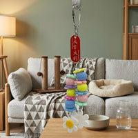 Parrot Toy 3 Pack, Mixed Material Hanging Bird Toys, Iron gnaw Toy Hanging Ornament, Cage Accessories for Enrichment and Entertainment