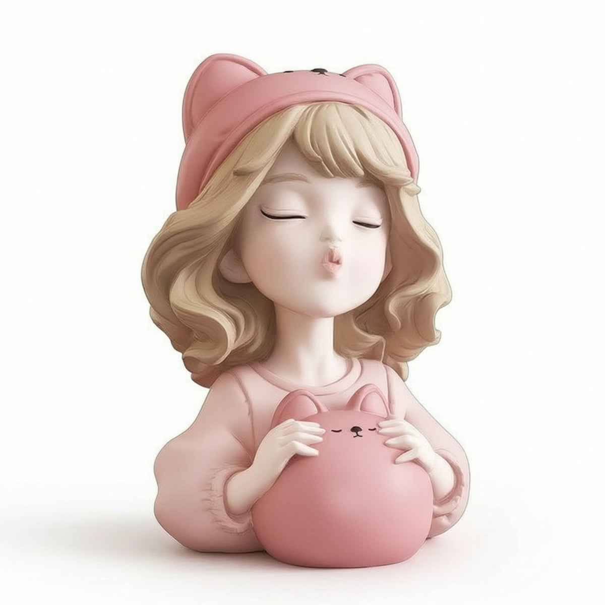 Girl savings Box Cartoon Piggy Bank Compact Tabletop Bank with Girl Figure for Kids, Bedroom