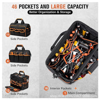 亚马逊新款17英寸重型加厚耐磨牛津布便携手提式斜挎两用收纳工具