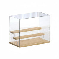 Acrylic Display Case Wooden Shelves Household Storage Transparent