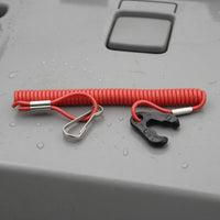 Coiled Outboard Engine Kill Switch Cord Spiral Elastic Engine Kill Switch Lanyard Red Outboard Engine Lanyard