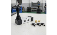 5 Way Pneumatic Hand Lever Valve Grip-Friendly Lever Valve with Fittings Compact 3 Position for Mechanics