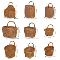 Rattan-Style Plastic Kitchen Storage Basket with Hanging Hook