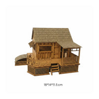 Chinese Design House Model Decorative Miniature Building for Display Shelf, Desk