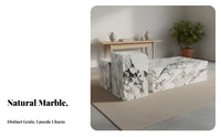 3 Pieces Elegant Design Marble Pattern Block Coffee Table High Hardness Sintered St Single Center Table Scratch-Resistant Modern Marble Top Tables Stable Structure for Interior Designers, Apartment Dwellers, Adults, Hotel Lobby, Reception Area, Lounge