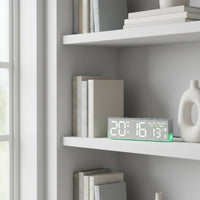 Temperature Display Multi Function Bedside Timepiece 12/24 Hour Format Night Light Alarm Timepiece for Bedroom, Office
