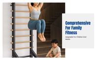 Wall Bars, Indoor Pull-Up Bar, Multi-Functional Training Station for Children, Home Gym, Rehabilitation Equipment, Space-Saving, Beech Wood