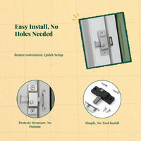 Coil Loaded Bolt Latch, Aluminum Alloy Sliding Door Lock, Frameless Balcony Bathroom Pane Security