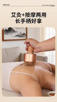 Pure Brass Moxibustion Meridian Brush with Scraping Function