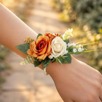 Wrist Corsage and Boutonniere Set Elegant Wrist Corsage Long-Lasting for Bride