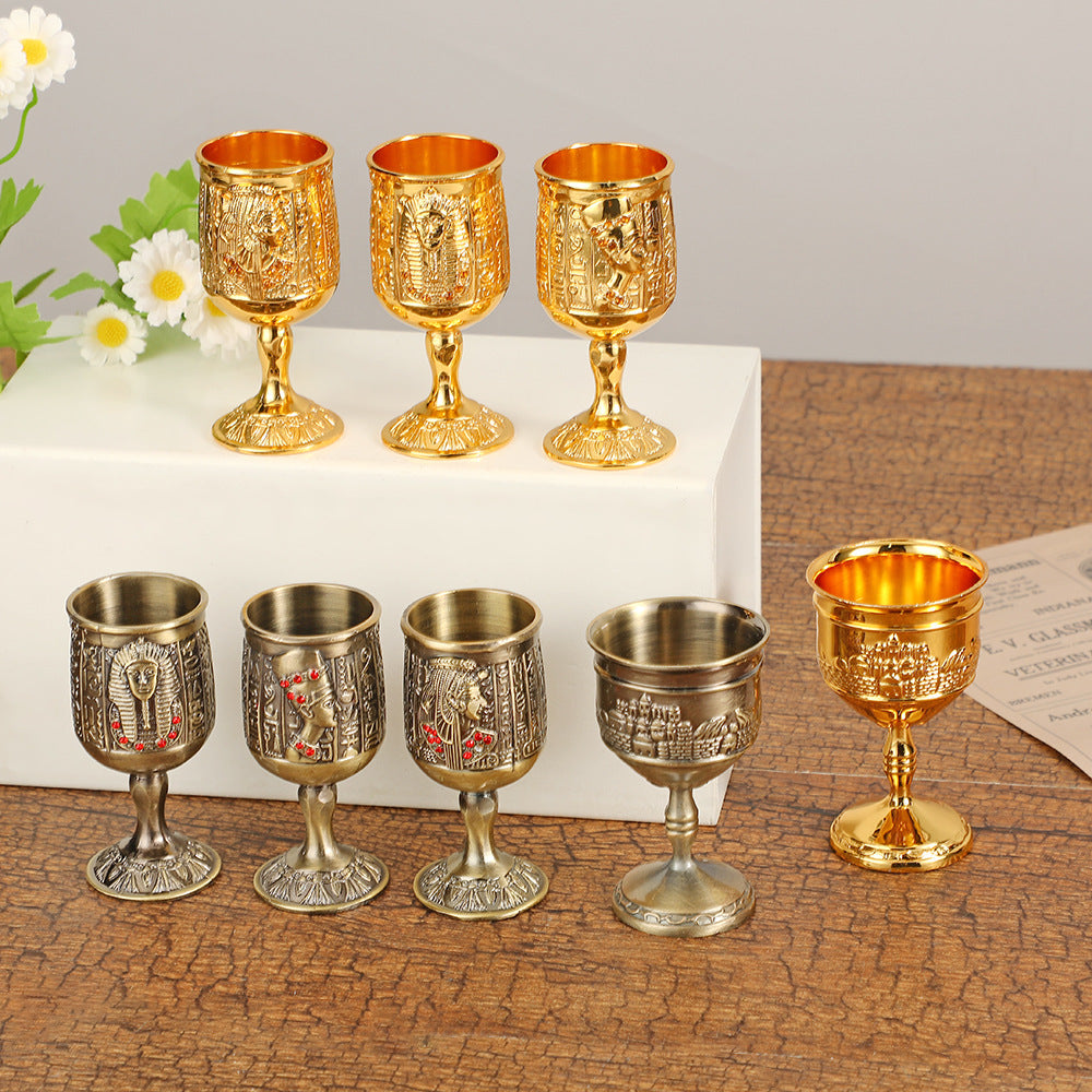 European Style Metal Luxury Retro Shot Glass