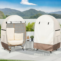 Outdoor Egg Chair Cover with Zipper Full-Coverage Patio Egg Chair Cover Fitted Waterproof for Garden, Balcony