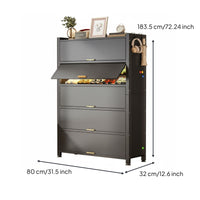 Entryway Shoe Storage Cabinet Flip Down Shoe Cabinet Flip Drawer Shoe Cabinet Freestanding Shoe Cabinet Sturdy Carbon Steel Frame with Flip Up Doors and Adjustable Shelves Suitable for Entryway Hallway Bedroom Closet