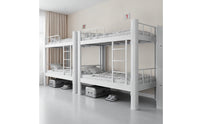 Metal Bunk Bed Heavy-Duty Bunk Bed with Ladder Space-Saving Furniture for Students, Roommates, Dorm Rooms, Shared Apartments