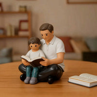 Decorative Family Figurine Glossy Cartoon Ornament Painted Resin Statue Detailed for Families, Shelf, Desk, Bedside Table