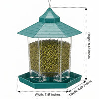 Hanging Bird Feeder with Hexagonal Roof, Outdoor Bird Feeder for Garden Supplies, Garden Bird Feeder for Stylish Outdoor Decor