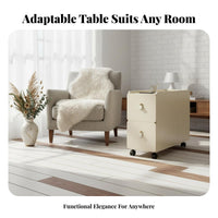 Mobile Nightstand Easy to Clean Rolling Side Rolling Side Table with Drawers