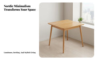 Square Dining Table with 4 Chairs Space-Saving Kitchen Furniture Minimalist Design Nordic Look and Feel for Apartment Dwellers