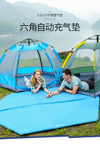 户外露营六角防潮垫六边形帐篷地垫自动充气垫加厚便携弹性海棉垫