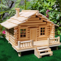 DIY Bamboo House Kit Creative Gift Wooden Tiny House Model for Hobbyists, Adults