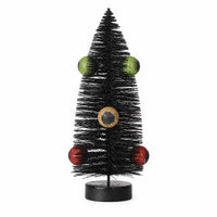 Black Halloween Tree Glittery Decorative Figurine Seasonal for Party