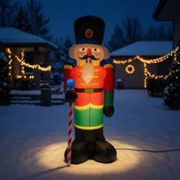 Freestanding Christmas Inflatable Nutcracker Inflate Inflatable Nutcracker Soldier Portable Holiday Decoration Easy for Yard, Porch