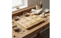 Wooden Bead Tray Wood Bracelet Design Easy-to-Use Bracelet Beading Board for DIY Crafters, Jewelry Makers, Workbench