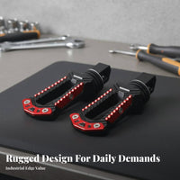 Rear Foot Pegs CNC Machined Motorcycle Footrests Aluminum Alloy Foot Pegs for Motorcyclists