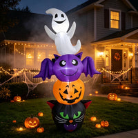 Inflatable Halloween Inflatable Lighted Inflatable Pumpkin Spooky Yard Decoration Glowing for Homeowners