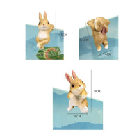 Flower Pot Hugger Figurine Resin Rabbit Pot Hanger Lightweight for Indoor Plants