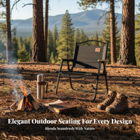 space-saving Folding Lowcontour Camp Chair Foldable Camping Equipment with rearrest Portable Seat Lightweight for Campers, Beachand travelers, Concert and travelers