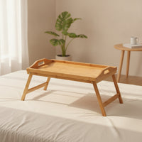 Bed Table with Folding Legs Lightweight Bed Tray with Folding Legs Sustainable Bamboo Portable Desk for Floor