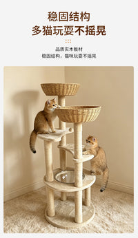 多猫适用猫爬架 多层跳台设计 猫窝猫抓柱组合 家用猫咪娱乐设施