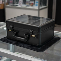 Double Layer PSA BGS Card Storage Box Transparent Lid Graded Card Carrying Case Carbon Fiber Pattern Shockproof for Collectors