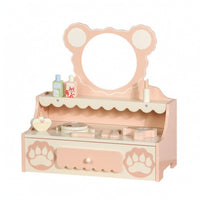 Princess-Themed Play Vanity with Mirror Decorative Pretend Dressing Table Realistic Toy Makeup Table Portable for Playroom