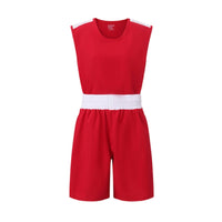 Boxing Training Outfit Contrast Trim Boxing Top and Shorts Elastic Waistband Sportswear Set for Competition