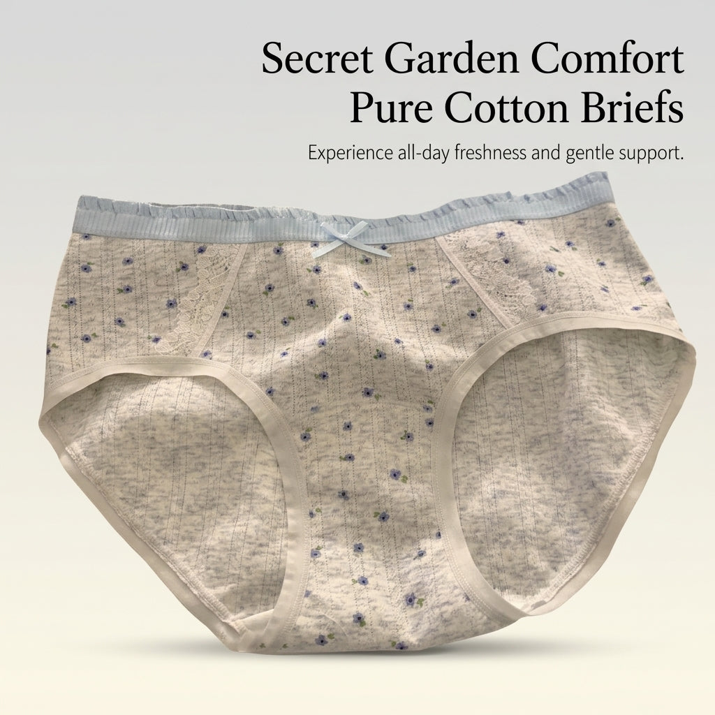 Underwear Women Multipack with Extended Gusset and Jacquard Weave, Combed Knickers for Everyday Wear, Breathable Ladies
