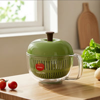 Manual Salad Dryer Centrifugal Salad Dryer with Colander Clear Drain Basket with Handle Multi-Use for Meal Prep