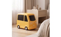 Narrow Bus Trash Can Compact Slim Trash Can with Wheels Plastic Garbage Bin Elegant for Toddlers, Bedroom