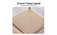 Woven Rear Side Chair Sturdy Wood Frame Household Furniture Vintage Design Ergonomic Rearrest for Homeowners, Families