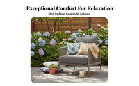 4-Piece Woven Sofa Set Nordic design Outdoor Furniture Easy to Clean Ergonomic Design for Homeowners, Adults