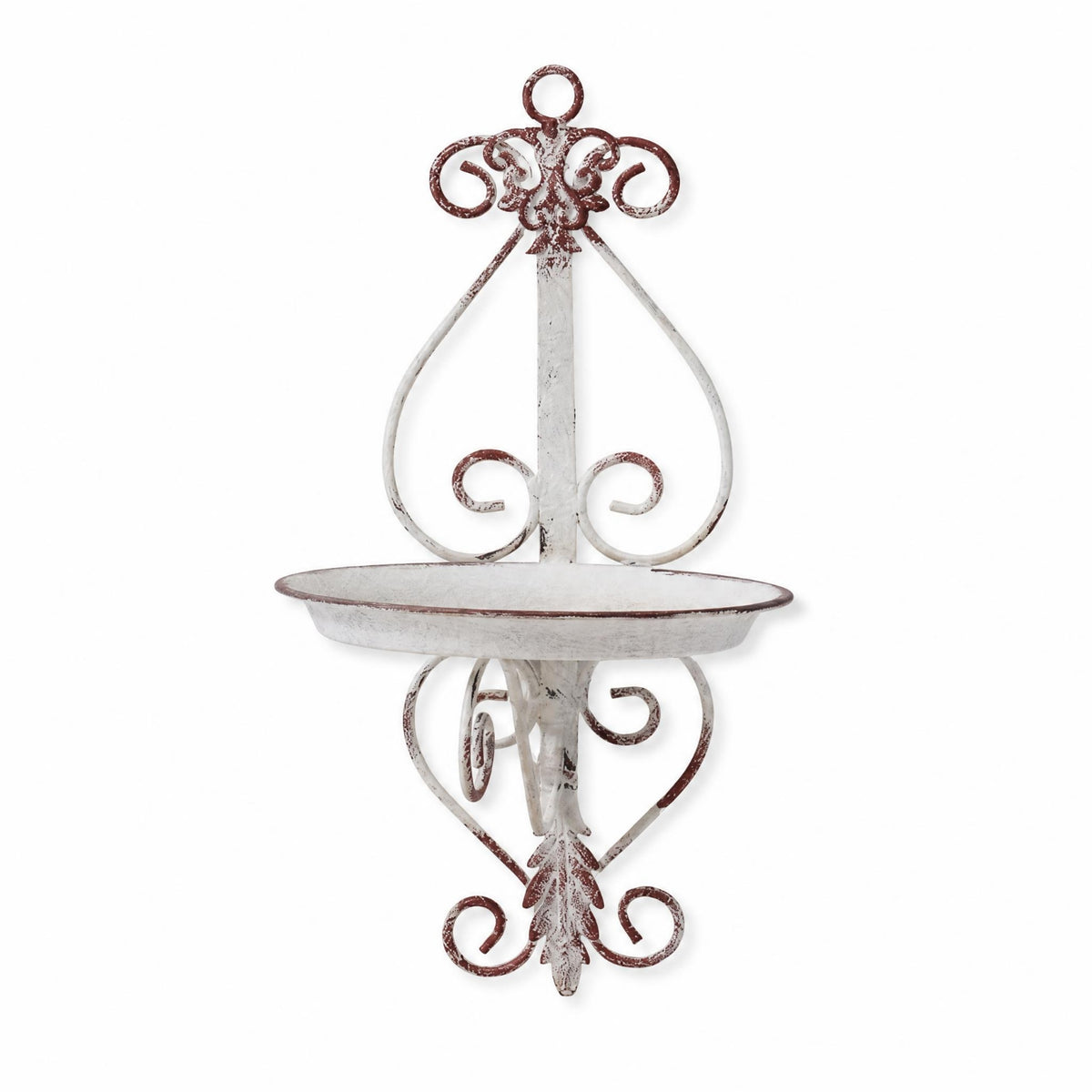 Decorative Iron Shelf Brown Edging Wall Mounted Heart Wall Space Saving