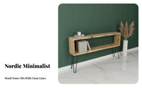 Modern Design 2-Tier Display Shelf Nordic design 2-Tier Narrow emphasize Table Minimalist Hallway Stand Space-Saving for Apartment Dwellers, property owners, Decorators, Entryway, Living Room, Office, Bedroom