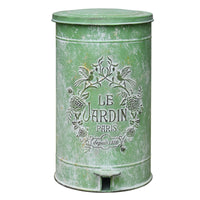 Garden Iron Dustbin Rust Resistant Vintage Metal Trash Can Easy to Clean