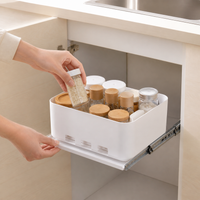 White Drawer Organiser, 11.3x28.1x11.5cm Pantry Organiser for Kitchen Cabinets, Modern Minimalist Drawer Dividers