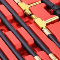 Petrol Pressure Gauge Tester Universal Fit Petrol Delivery Pressure Tester Multi-Connector for Mechanics, DIY Users, Auto Repair Shop, Garage