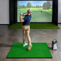 Golf Practice Equipment, Home Practice Simulator, 90cm, Driver Compatible, Thick EVA Mat, Indoor & Outdoor Use