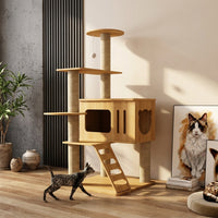 Five-Tier Indoor Cat Activity Center, Multi-Level Climbing Frame Featuring Condo Scratching Posts, Large Adult Cats 20kg Maximum Load