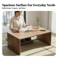 Minimalist Design Japanese Floor Table Stable Structure Japanese Design Coffee Table Wobblewobble-Resistant Furnishing Spacious Tabletop for Minimalists, Students, Friends, Bay Window, Balcony, Living Room, Small Areas